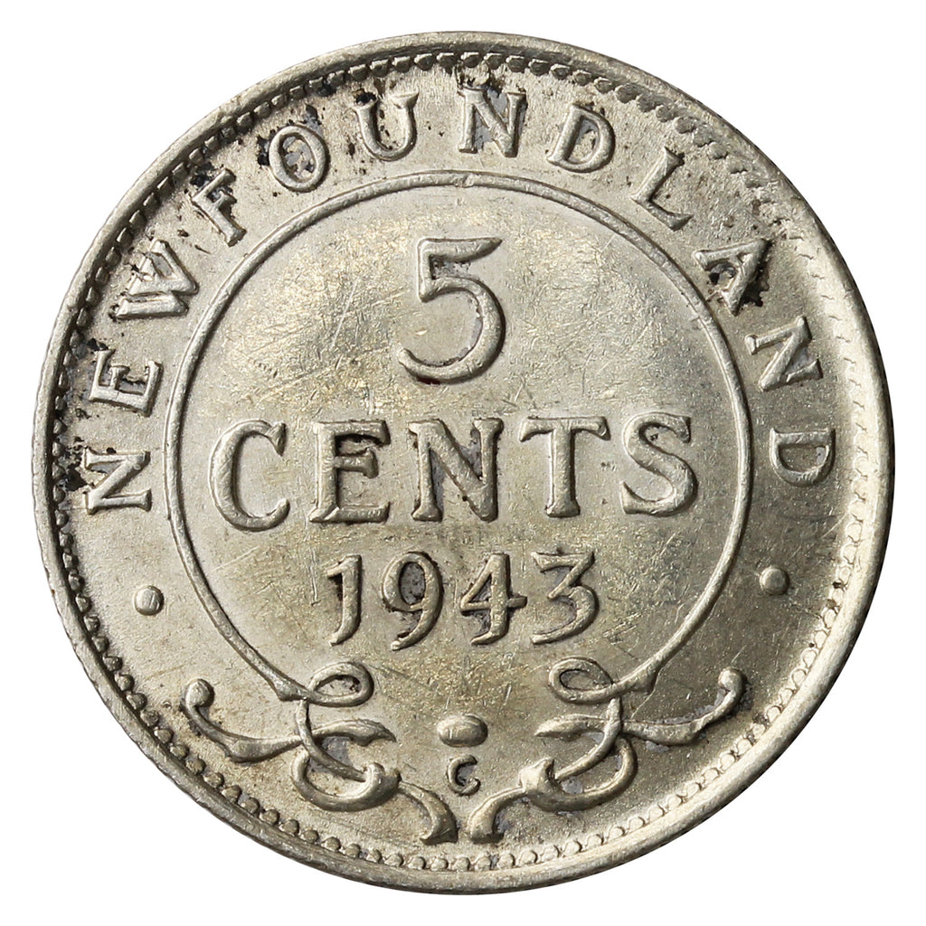 1943C Newfoundland 5-cents Extra Fine (EF-40)