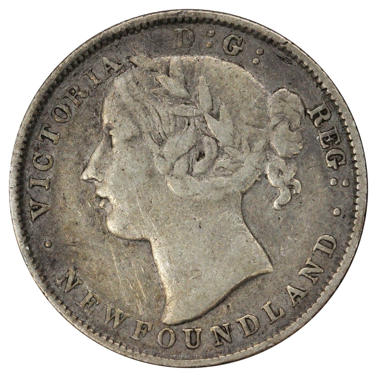 1872H Newfoundland 20-cents F-VF (F-15) $