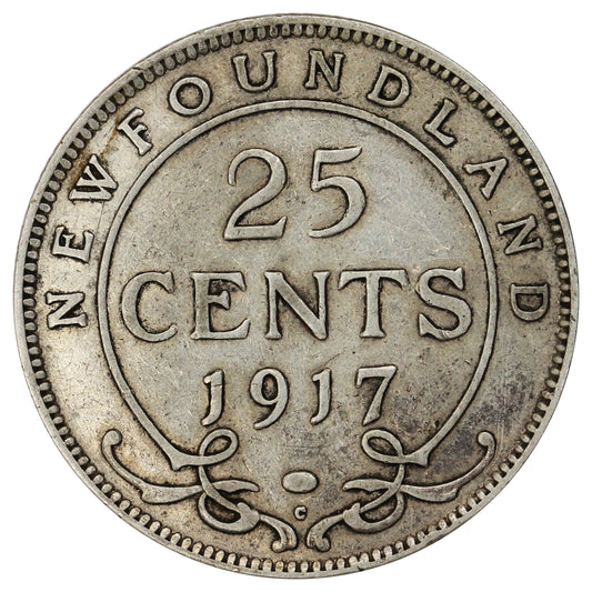 1917C Newfoundland 25-cents Fine (F-12)