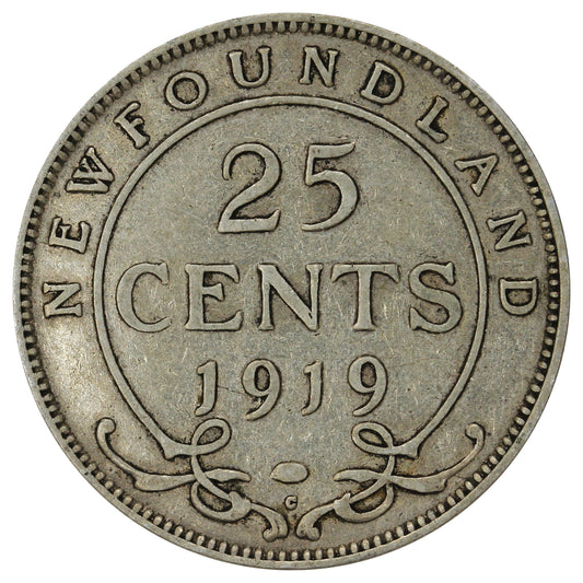 1919C Newfoundland 25-cents Fine (F-12)