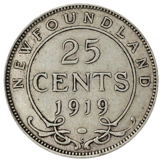 1919C Newfoundland 25-cents Very Fine (VF-20)