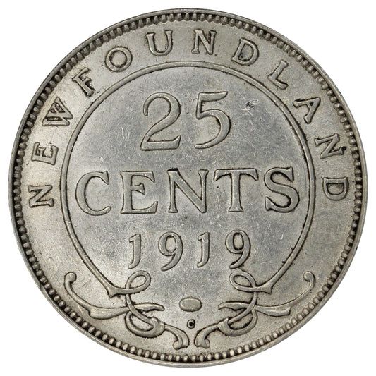 1919C Newfoundland 25-cents VF-EF (VF-30)