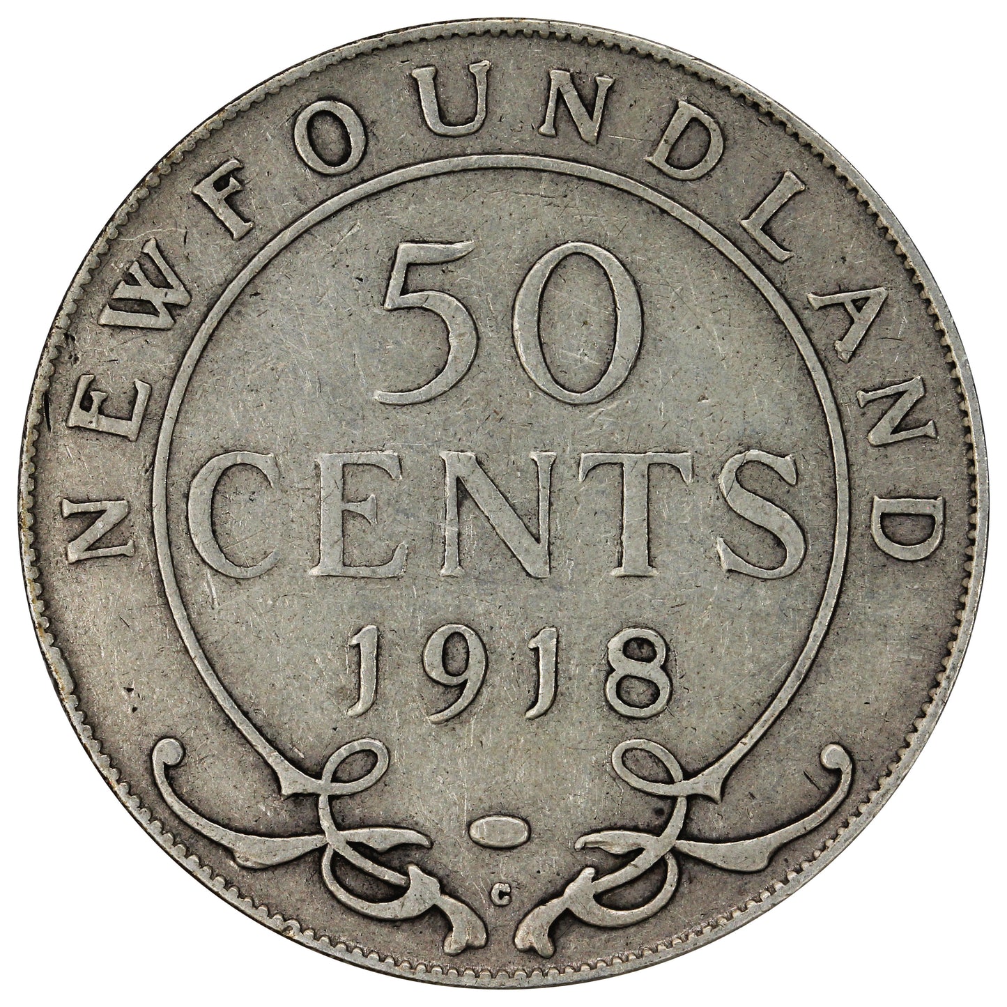 1918C Newfoundland 50-cents Fine (F-12)