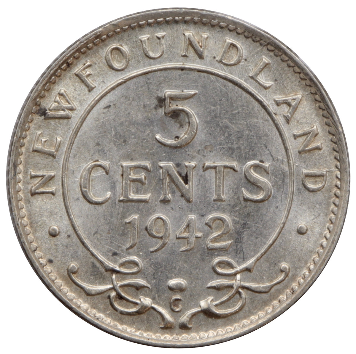 1942C Newfoundland 5-cents Uncirculated (MS-60)