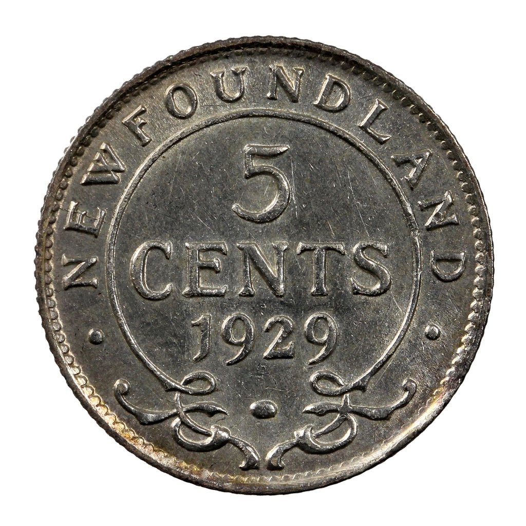 1929 Newfoundland 5-cents AU-UNC (AU-55) $