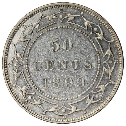 1899 Wide 9's Newfoundland 50-cents EF-AU (EF-45) $