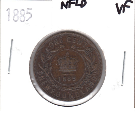 1885 Newfoundland 1-cent Very Fine (VF-20) $