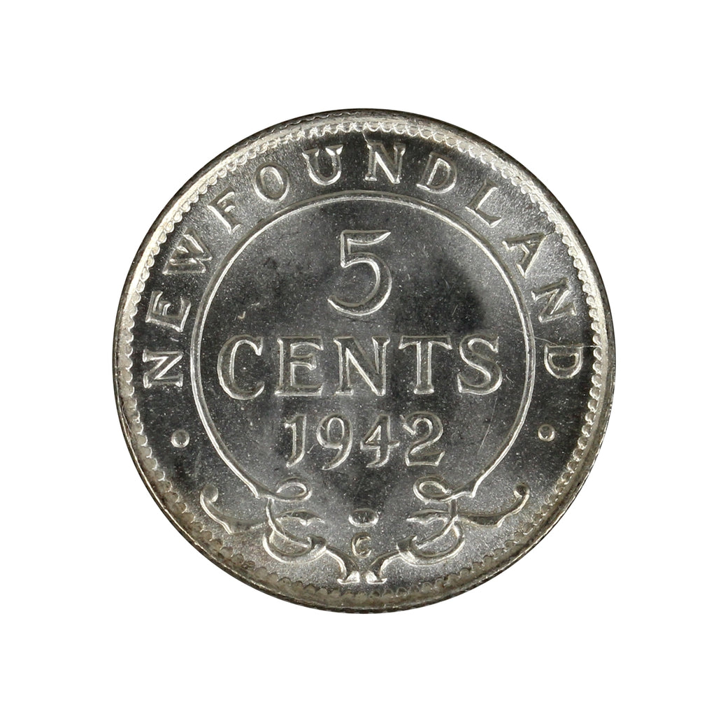 1942C Newfoundland 5-cents Brilliant Uncirculated (MS-63) $