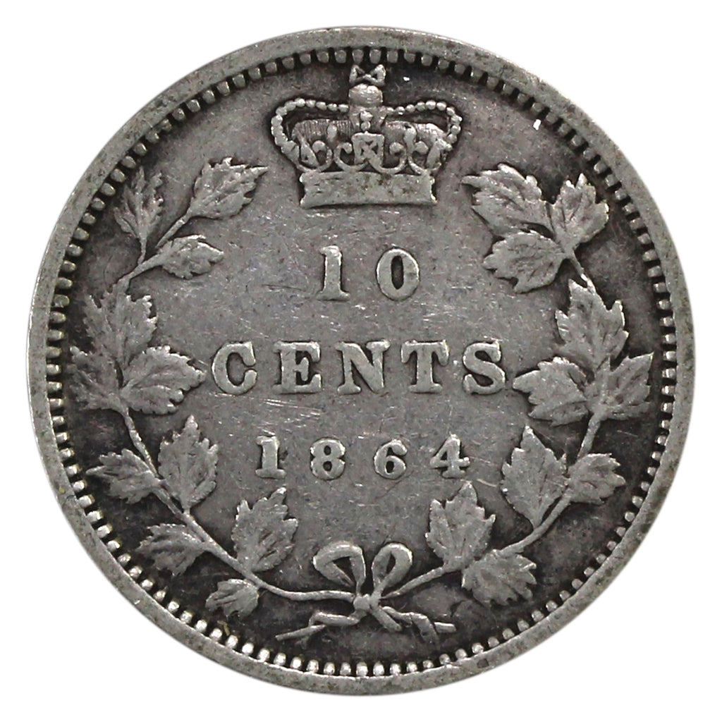 1864 New Brunswick 10-cents F-VF (F-15) $