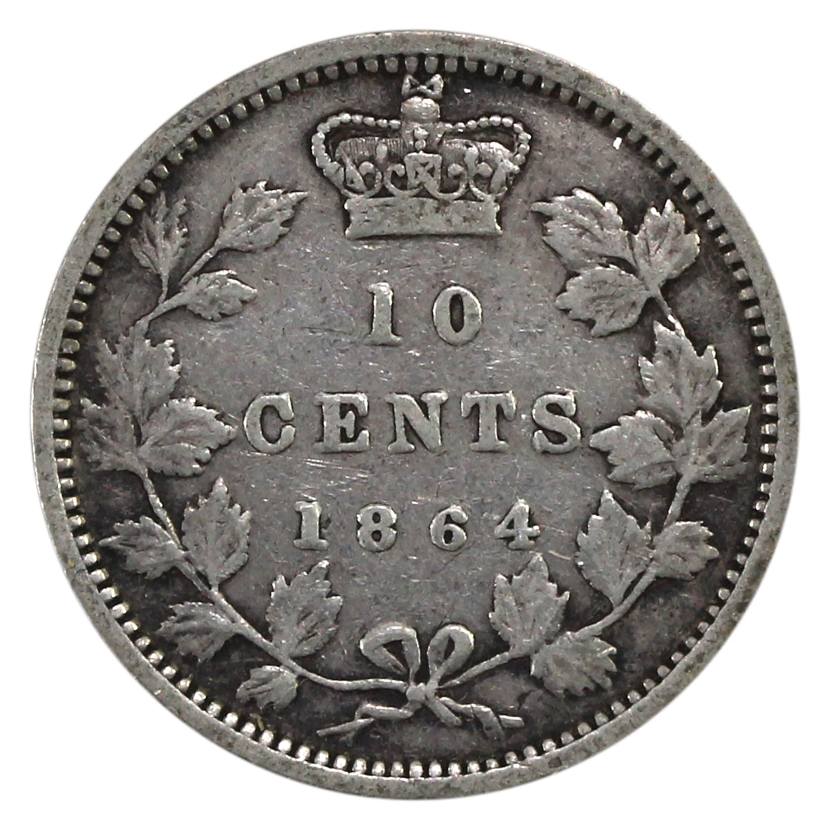 1864 New Brunswick 10-cents F-VF (F-15) $