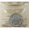 1864 New Brunswick 20-cents ICCS Certified EF-40