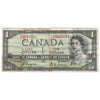 BC-29a 1954 Canada $1 Coyne-Towers, Devil's Face, B/A, VF (Dam'g)