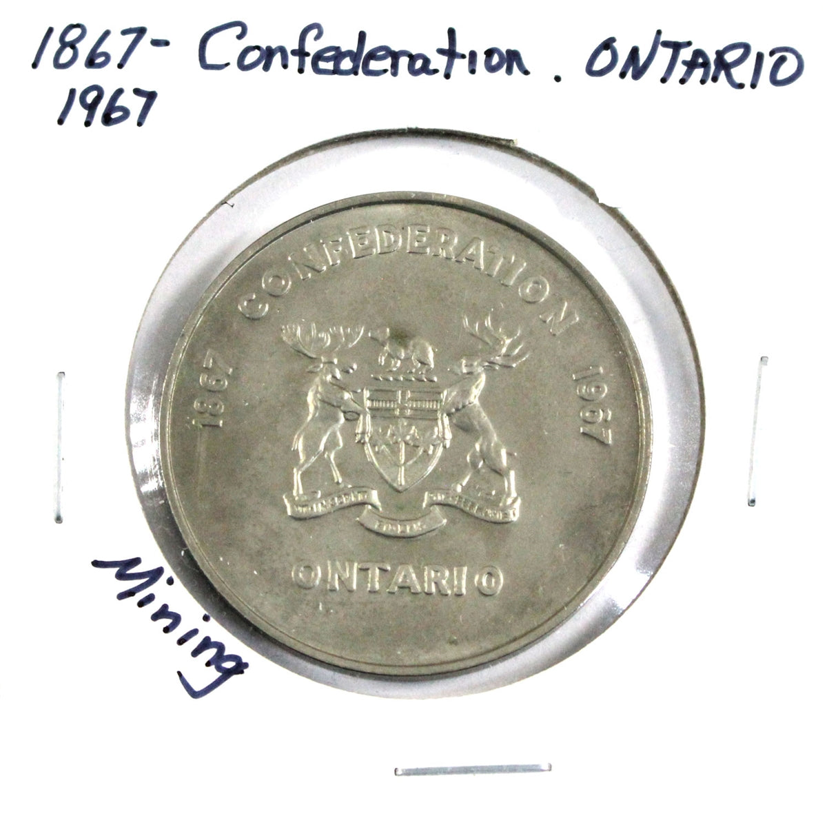 1967 Ontario Confederation Centennial Medallion, Nickel Colour