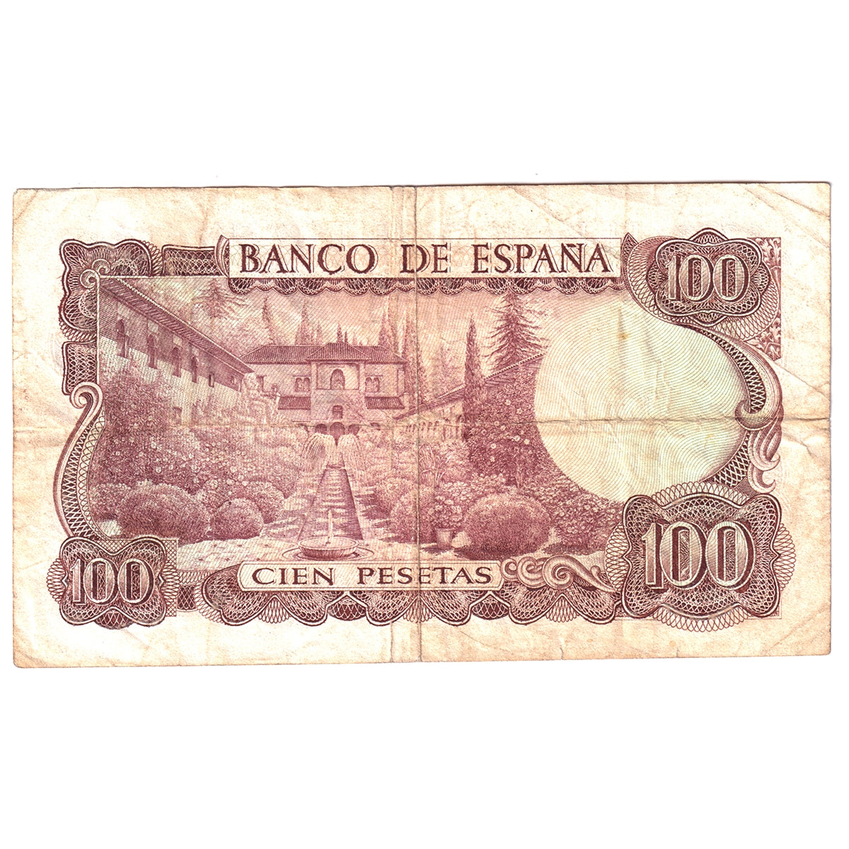 Spain 1970 100 Pesetas Note, Pick #152a, VF (Stains, holes, or tears)