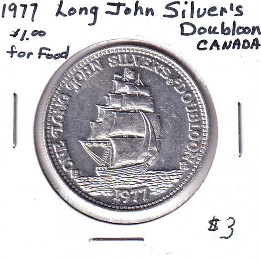 1977 "One Long John Silver's Doubloon" $1 Restaurant Token