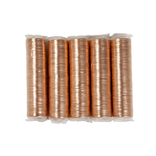 Lot of 5x 2010 Non-magnetic Canada 1-cent Original Rolls of 50Pcs (Some double headed)