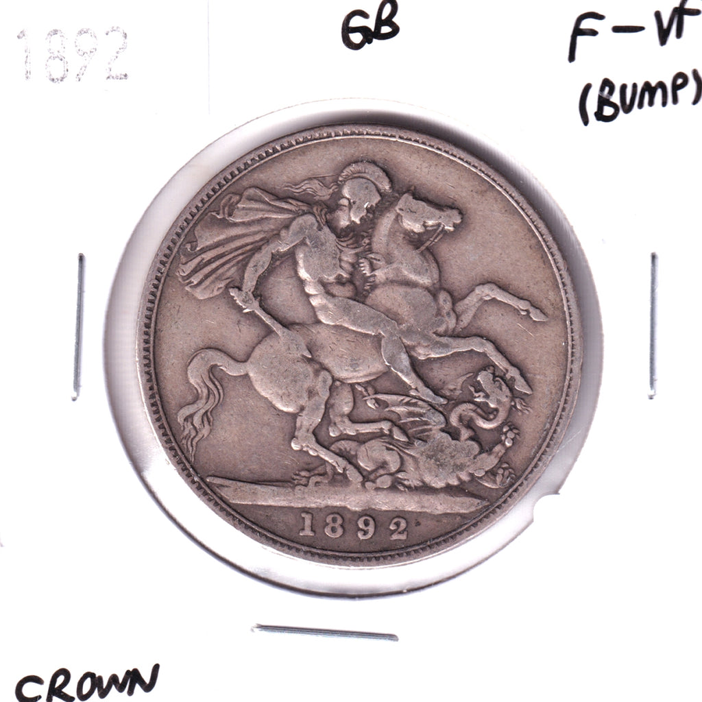 Great Britain 1892 Crown Sterling Silver, F-VF (F-15) Bump