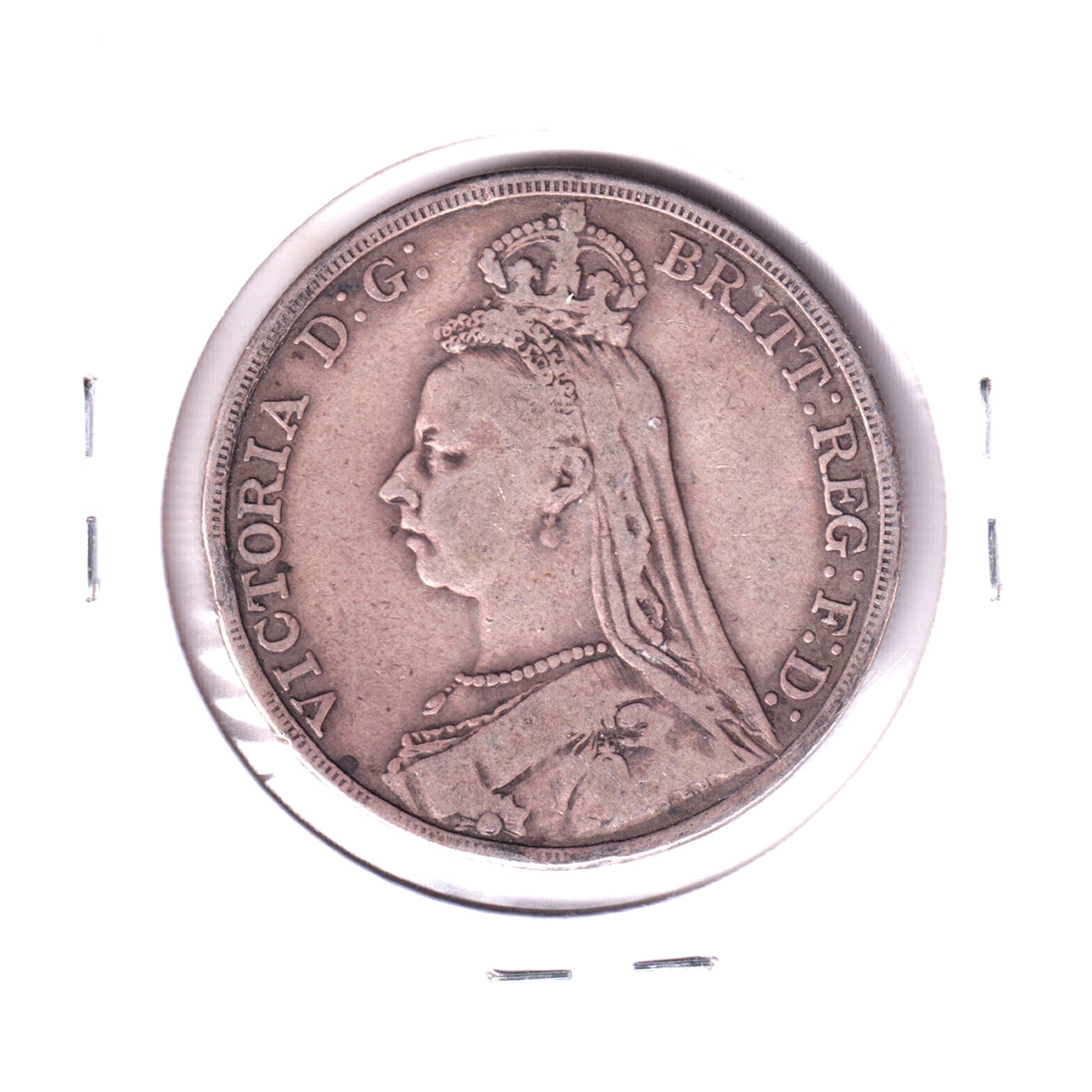 Great Britain 1892 Crown Sterling Silver, F-VF (F-15) Bump