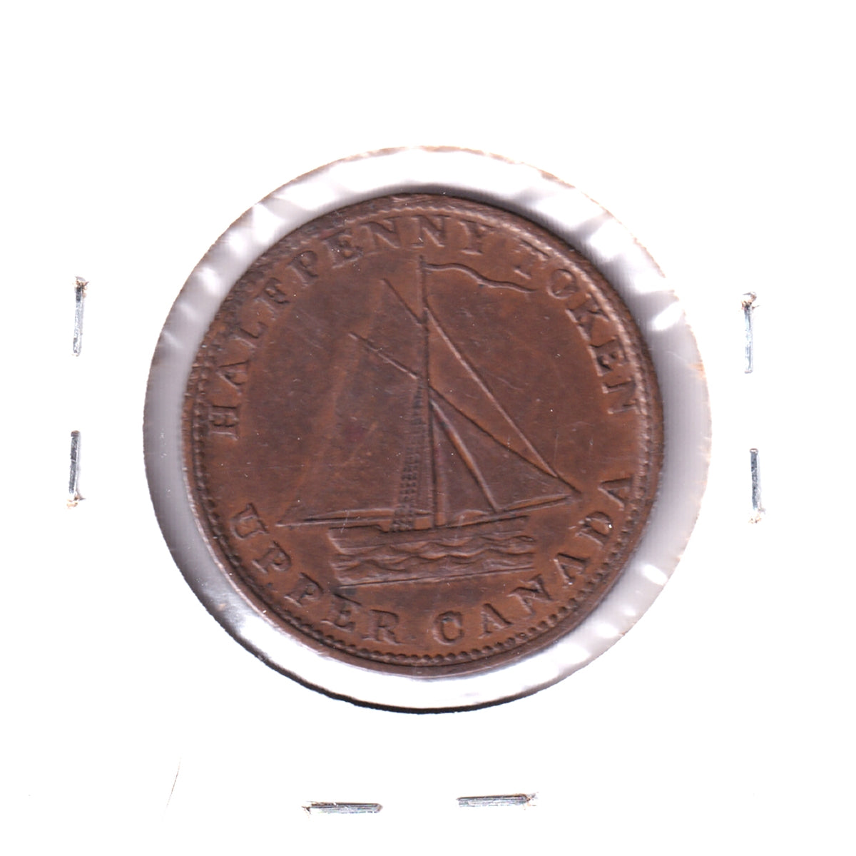 UC-9A2 1820 Upper Canada Points Between DA Commercial Change Halfpenny Token EF-45