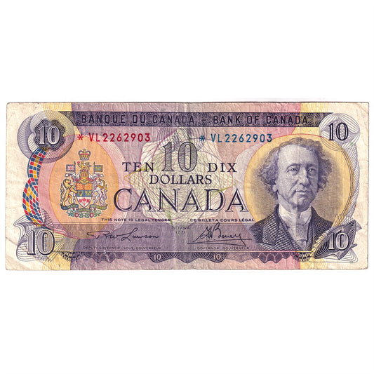 BC-49cA 1971 Canada $10 Lawson-Bouey, Replacement, *VL, F-VF (Tear)