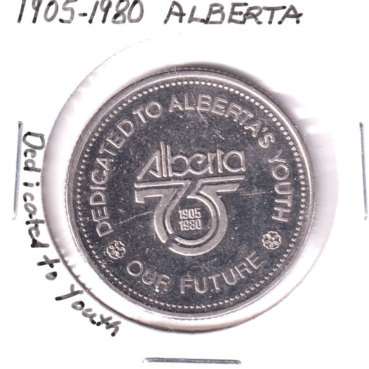 1980 Alberta 75th Anniversary Medallion: Dedicated to Alberta's Youth