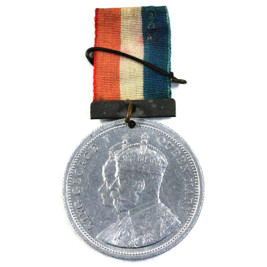 1911 King George V & Queen Mary Coronation Medallion with Ribbon (Marks)