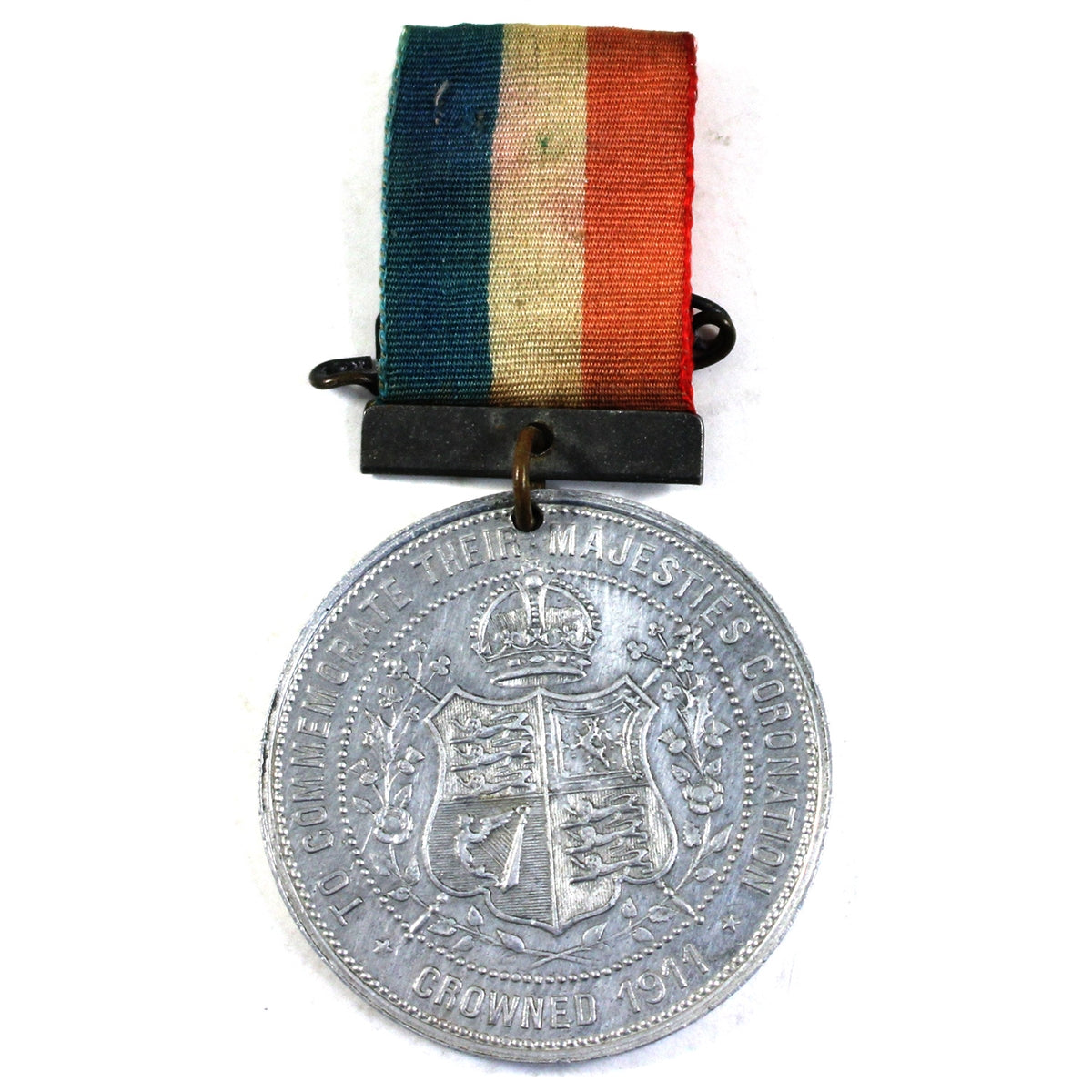 1911 King George V & Queen Mary Coronation Medallion with Ribbon (Marks)