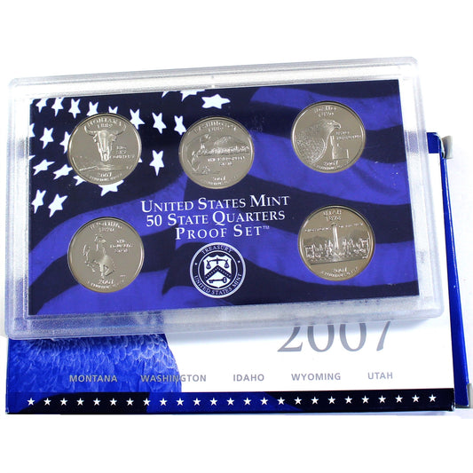 2007 S USA Mint 50 State Quarters Proof Set (Light wear on sleeve and/or case)