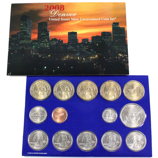 2008 USA Uncirculated Coin Set, P&D Mints (Light issues)