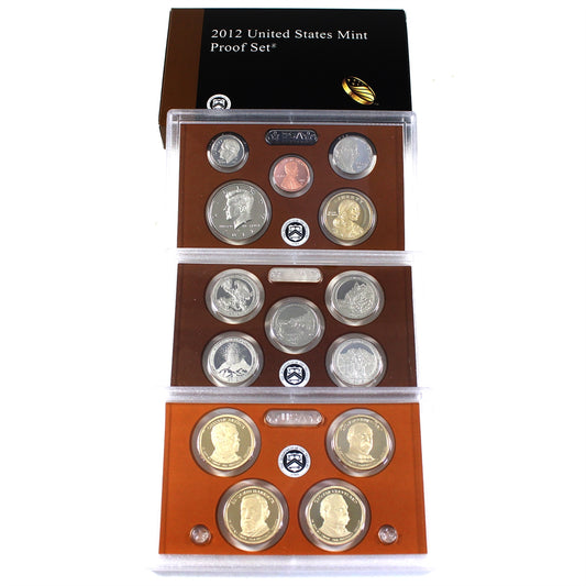 2012 S USA Proof Set (Lightly toned, some wear on cases/sleeve)