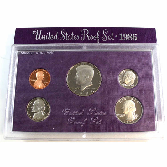 1986 S USA Proof Set (Some light toning, may have light wear on sleeve/case)