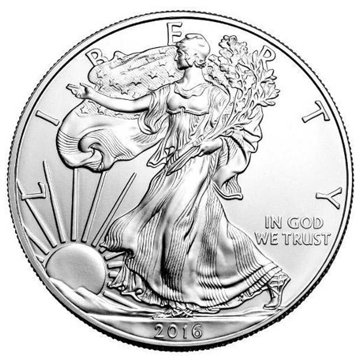 2016 United States Silver Eagle 1oz. .999 Fine Silver (No Tax) May be lightly Toned