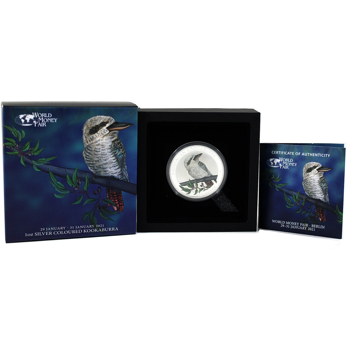 2021 Australia $1 Kookaburra Coloured 1oz .9999 Silver in Case (No Tax)