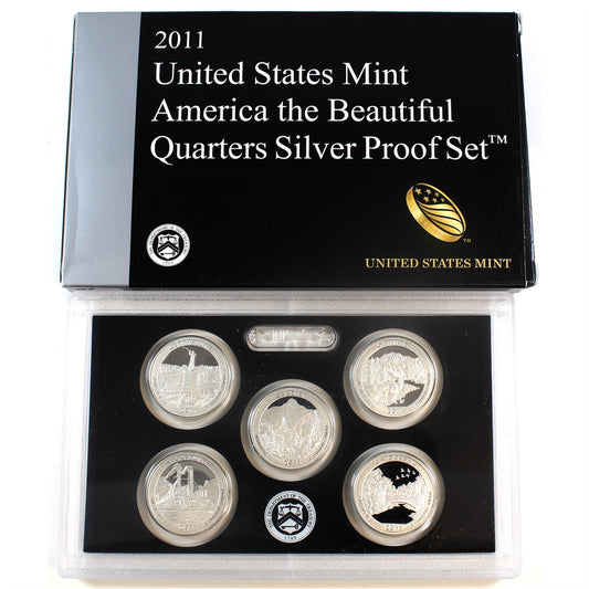 2011 S USA Mint State Quarters Silver Proof Set (Light wear on sleeve)