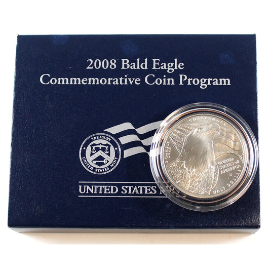 2008 United States Bald Eagle Uncirculated Clad Half Dollar in Display (Light Wear)