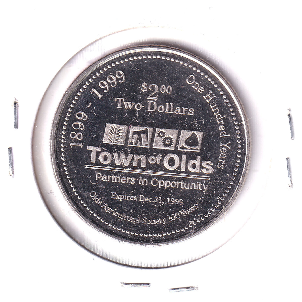 1899-1999 Olds Agricultural Society Centennial Trade Dollar Token