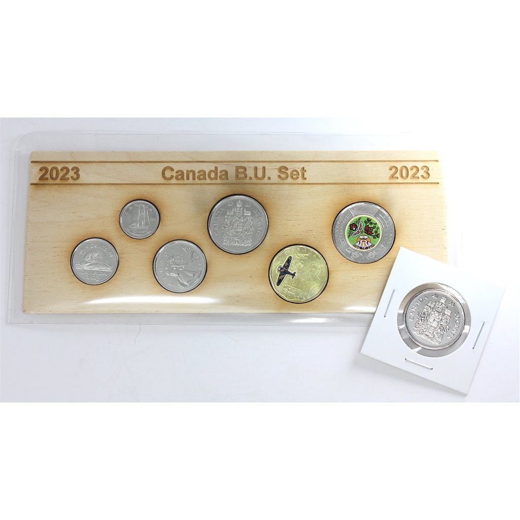 Full Set 2023 Canada Queen Elizabeth II Brilliant Uncirculated Coin Set in Custom Card