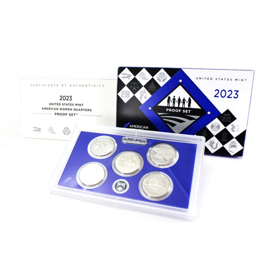 2023S USA American Women Quarters Proof Set (Lightly toned, light wear on case/sleeve)