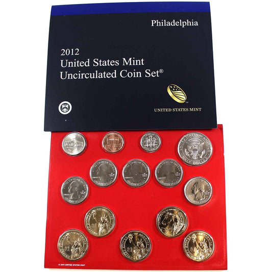 2012 USA Uncirculated Coin Set, P&D Mints, in Brown Box (Impaired)