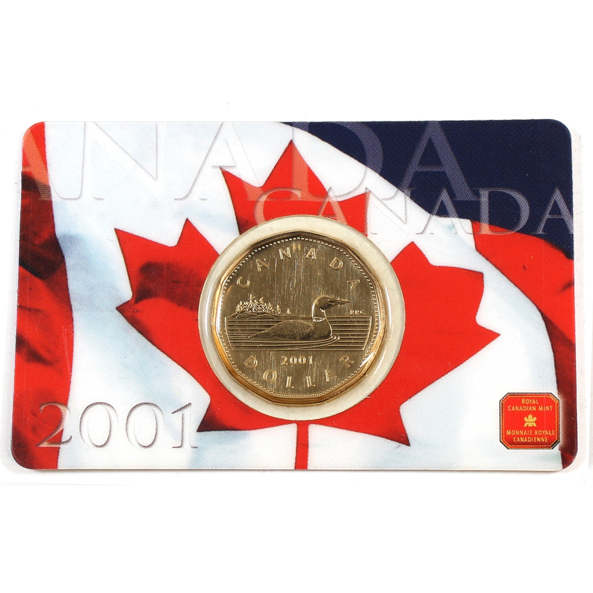 2001 Canada Loon Dollar in Card