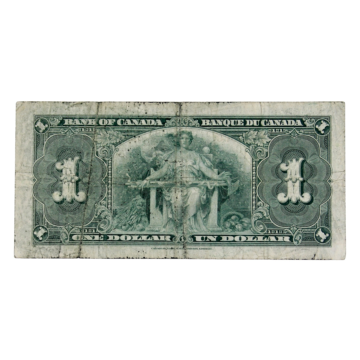 BC-21d 1937 Canada $1 Note, Coyne-Towers, Fine (F-12) Tears, holes, or damaged