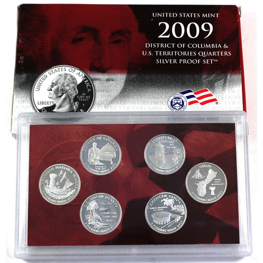 2009 S USA DC & US Territories Quarters Silver Proof Set (Toning/Wear)