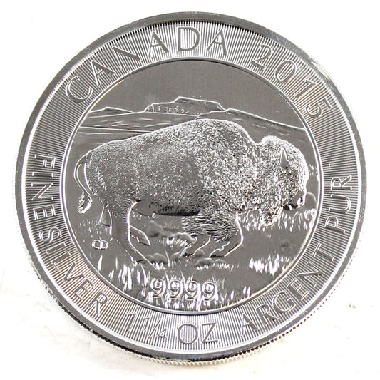 2015 Canada $8 Bison 1.25oz .9999 Fine Silver (No Tax) Toned