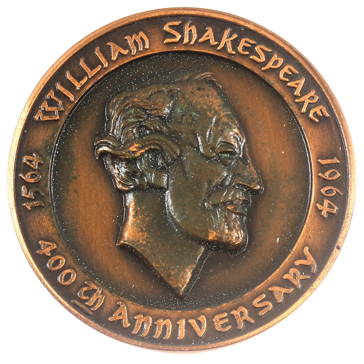 1964 Stratford, Ontario, 400th Anniversary of Shakespeare Medallion (May Be Toned)