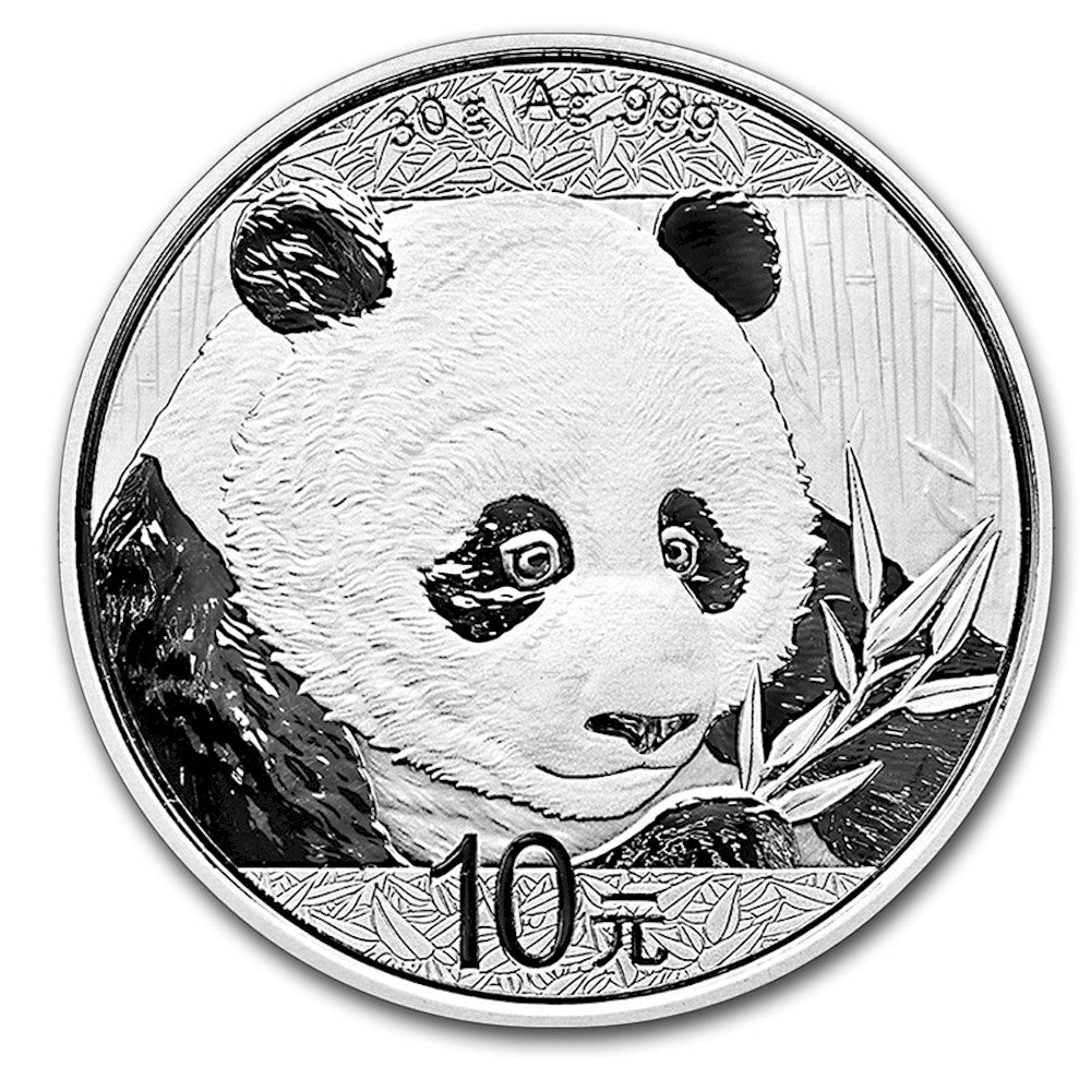 2018 China Panda 30 gram .999 Fine Silver (No Tax) Hairline Scratches