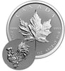 2017 Canada $5 Rooster Privy Reverse Proof .9999 Silver Maple Leaf (No Tax) Coin scratched