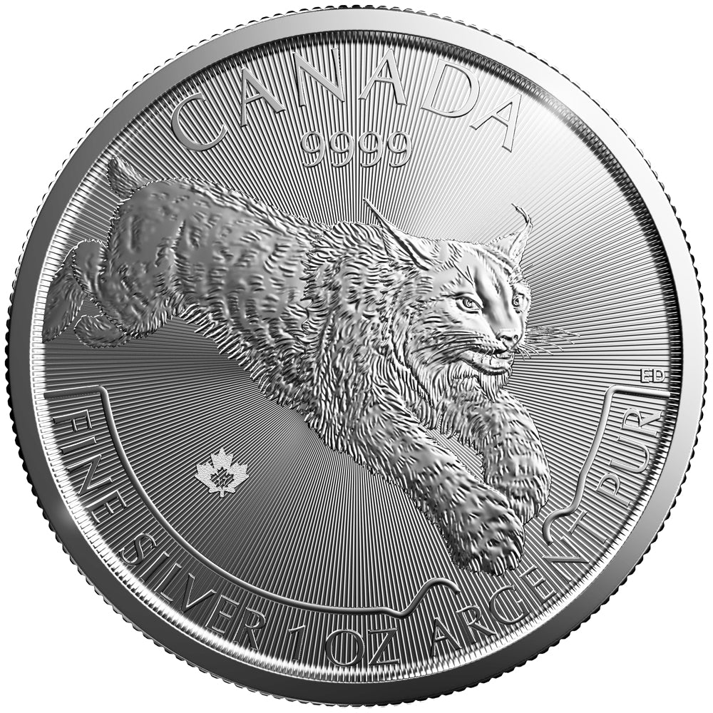 2017 Canada $5 Predator - Lynx 1oz .999 Silver (No Tax) Lightly Toned