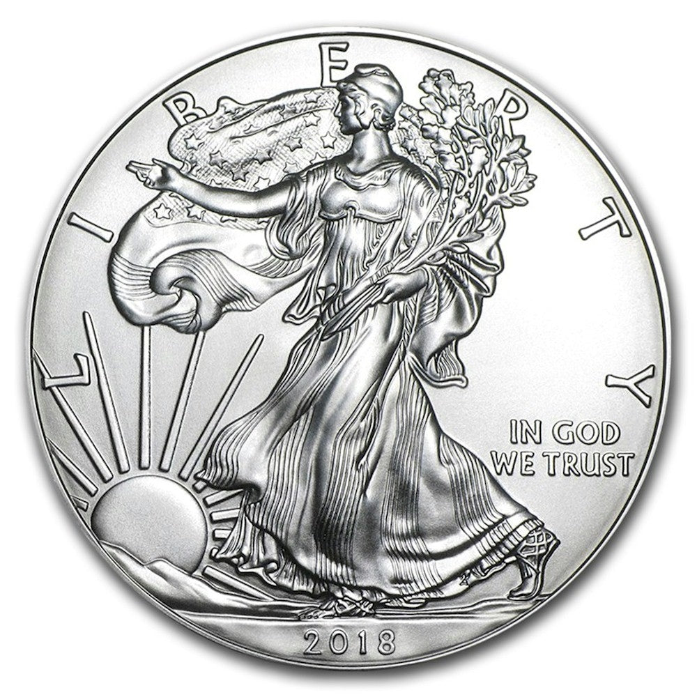 2018 United States $1 American Eagle 1oz. .999 Silver (No Tax) Coin Scratched