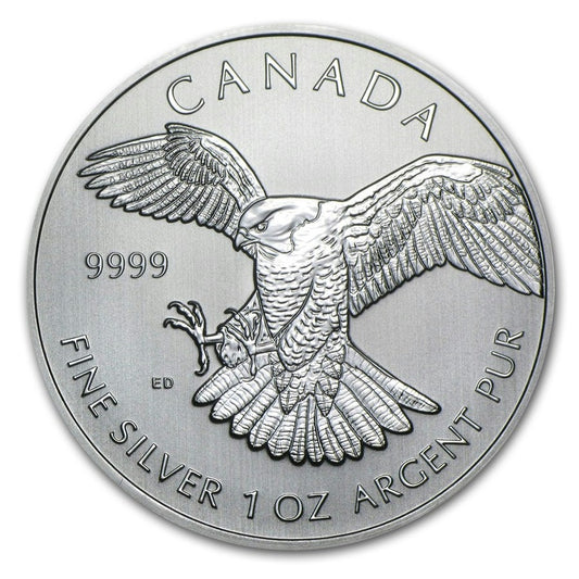 2016 Canada $5 Birds of Prey - Peregrine Falcon Silver (No Tax)