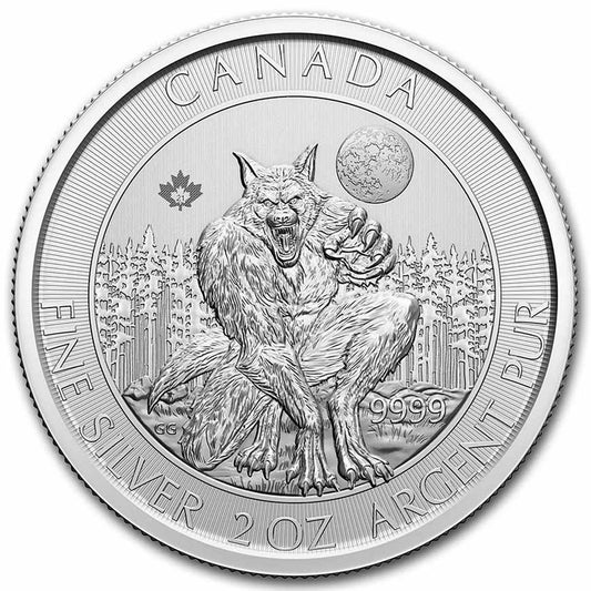 SALE! 2021 Canada $10 Creatures of the North: Werewolf 2oz .9999 Silver (No Tax) Rim Toning